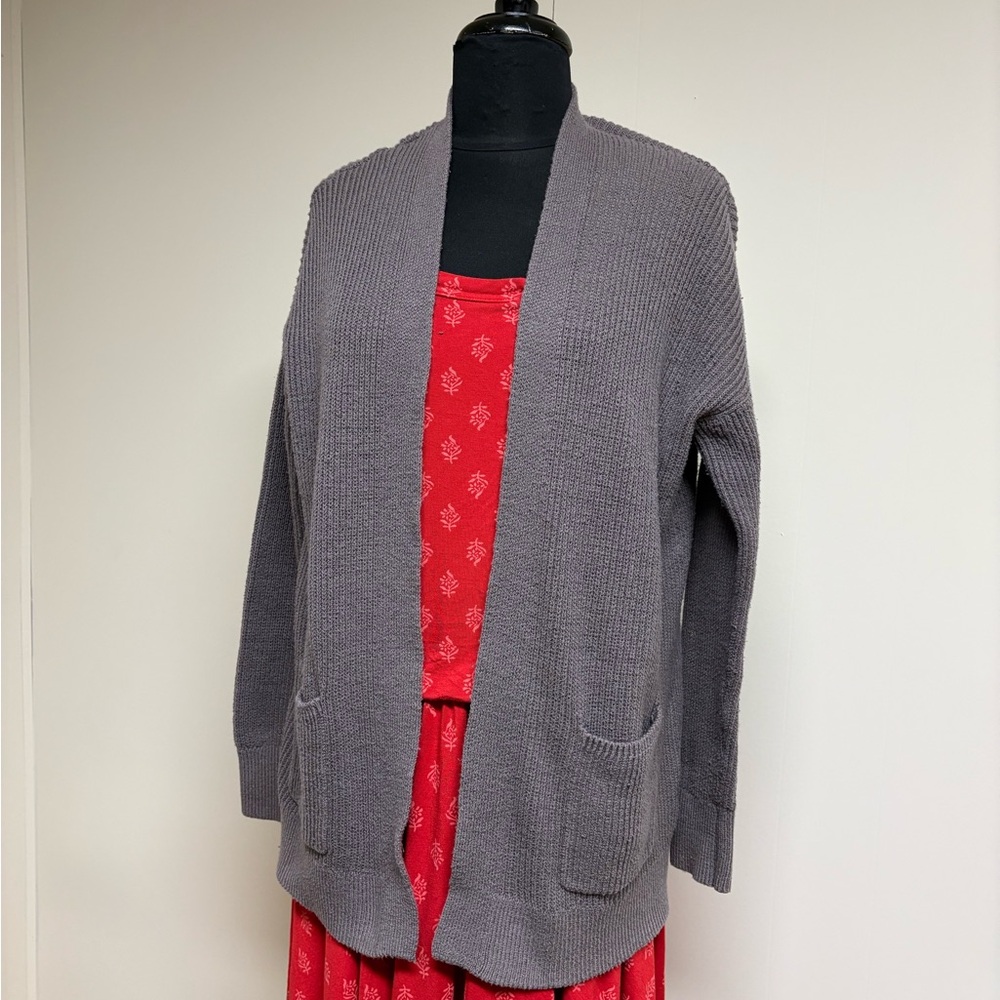 Old Navy Women's Gray/Brown Open-Front Cardigan